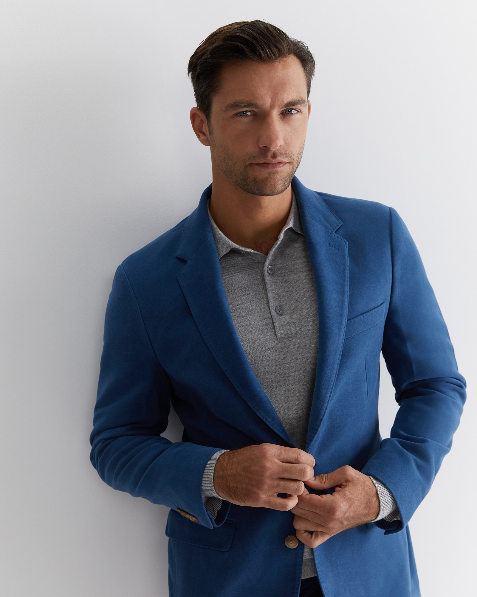 Italian Moleskin Blazer in Blue | Sportscraft