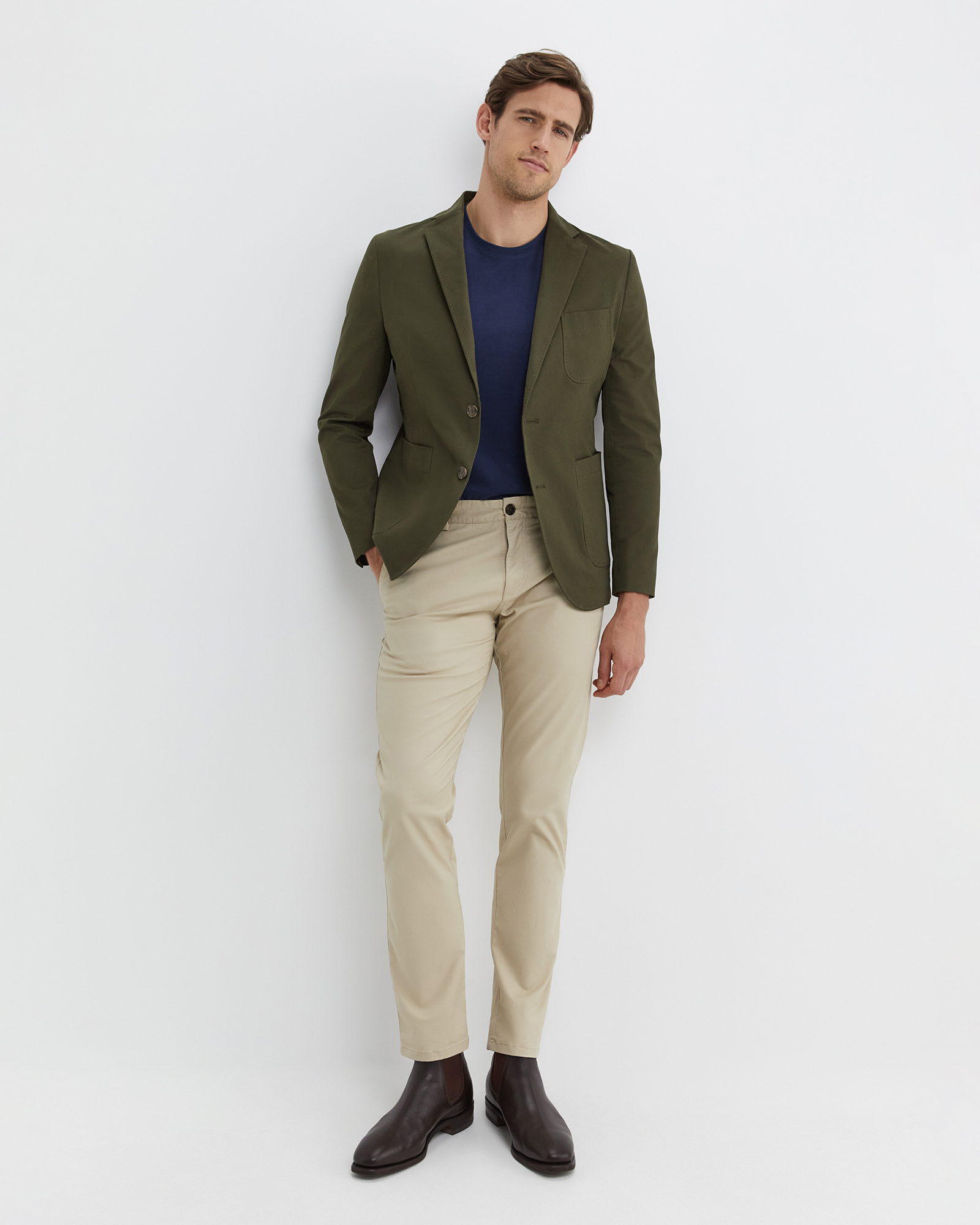 Barton Sports Jacket in Dark Khaki Sportscraft