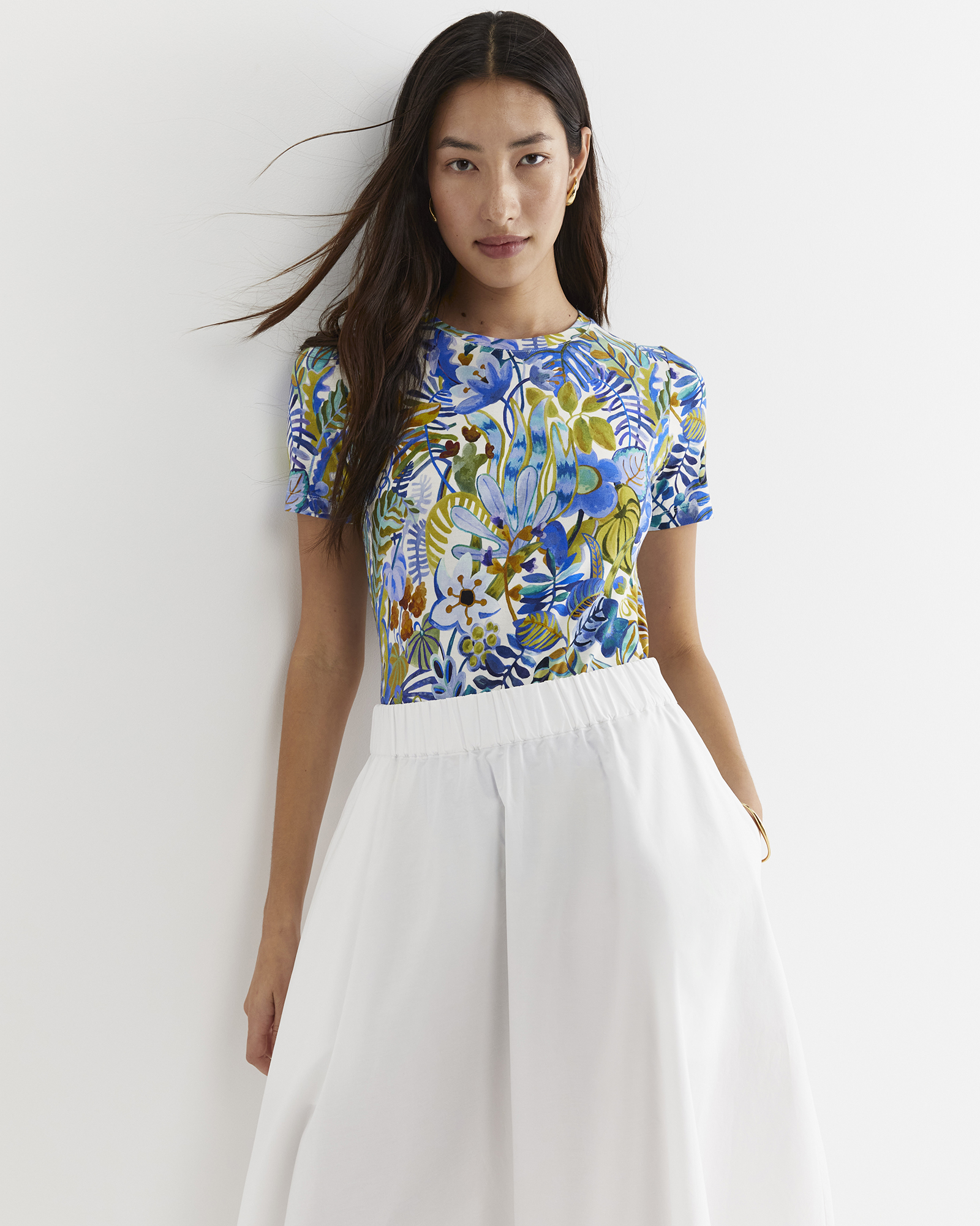 Jungle Short Sleeve Liberty Tee in Blue Multi | Sportscraft